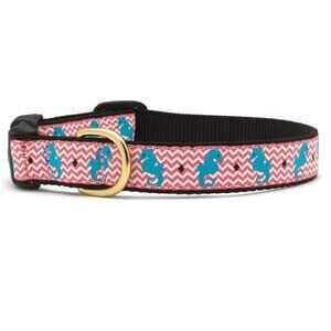 Size XSmall Aqua & Pink Seahorse Pet Premium Dog Collar by Up Country